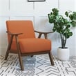 Pemberly Row Mid-Century Upholstered Fabric Accent Chair in Orange