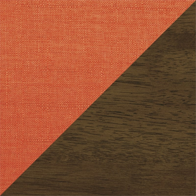 Pemberly Row Mid-Century Upholstered Fabric Accent Chair in Orange