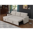 Pemberly Row Polyester Fabric Reversible Sleeper Sectional Sofa in Beige