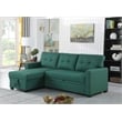Pemberly Row Polyester Fabric Reversible Sleeper Sectional Sofa in Green
