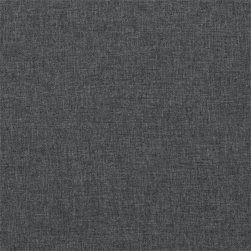 Pemberly Row Polyester Fabric Sectional Sofa with Ottoman in Gray