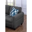 Pemberly Row Polyester Fabric Sectional Sofa with Ottoman in Gray