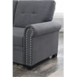Pemberly Row Reversible Fabric Sleeper Sofa with Storage Chaise in Dark Gray