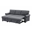 Pemberly Row Reversible Fabric Sleeper Sofa with Storage Chaise in Dark Gray