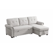 Pemberly Row Reversible Fabric Sleeper Sofa with Storage Chaise in Light Gray
