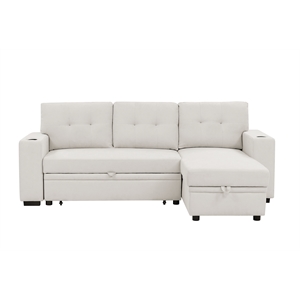 pemberly row faux leather convertible sectional