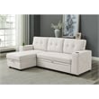 Pemberly Row Polyester Blend Fabric Convertible Sectional in Ivory