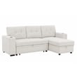 Pemberly Row Polyester Blend Fabric Convertible Sectional in Ivory