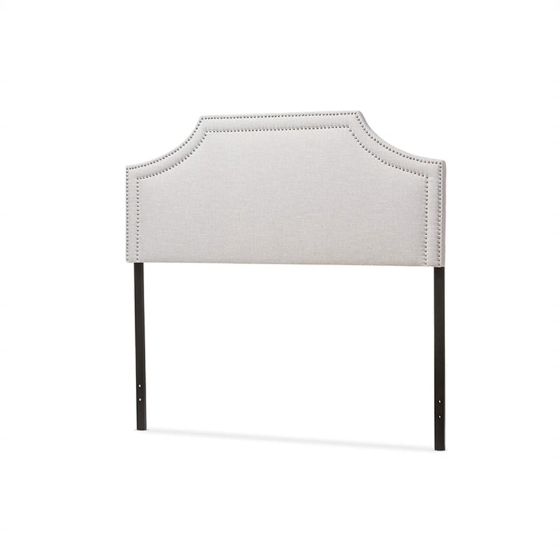 Pemberly Row Upholstered Full Headboard in Grayish Beige Finish