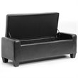 Pemberly Row Leather Tufted Storage Ottoman Bench in Black Finish