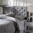 Pemberly Row Modern Tufted Queen Panel Headboard in Gray Finish