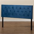 Pemberly Row Felix Navy Blue Velvet Fabric Upholstered Full Size Headboard