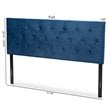Pemberly Row Felix Navy Blue Velvet Fabric Upholstered Full Size Headboard