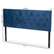 Pemberly Row Felix Navy Blue Velvet Fabric Upholstered Full Size Headboard