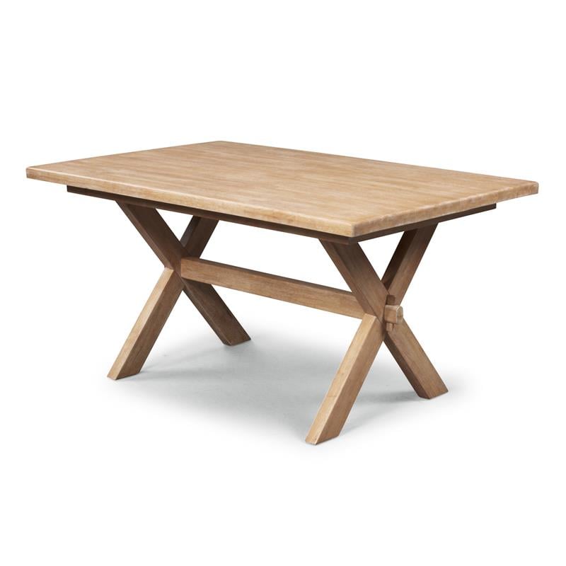 Pemberly Row Traditional Wooden Dining Table in Off White Finish