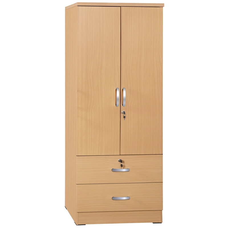 Pemberley Row Engineered Wood Beech Wardrobe Rectangular Stain-Resistant 30