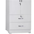 Pemberly Row Wood 2-Door Wardrobe Armoire with 2-Drawers in White