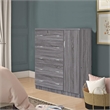 Pemberly Row 5 Drawer Wooden Tall Chest Wardrobe in Gray Finish