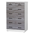 Pemberly Row 7 Drawer Chest Wooden Dresser in Gray & White Finish