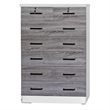 Pemberly Row 7 Drawer Chest Wooden Dresser in Gray & White Finish