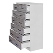 Pemberly Row 7 Drawer Chest Wooden Dresser in Gray & White Finish