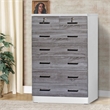 Pemberly Row 7 Drawer Chest Wooden Dresser in Gray & White Finish