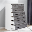 Pemberly Row 7 Drawer Chest Wooden Dresser in Gray & White Finish