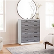 Pemberly Row 7 Drawer Chest Wooden Dresser in Gray & White Finish