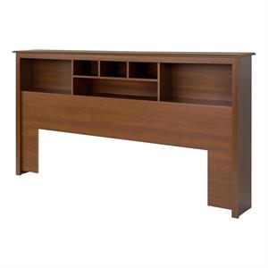 pemberly row transitional wood king bookcase headboard in cherry