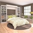 Pemberly Row Wood Queen Murphy Bed with 2 Closet Organizers in White