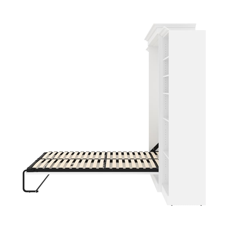 Pemberly Row Wood Queen Murphy Bed with 2 Closet Organizers in White