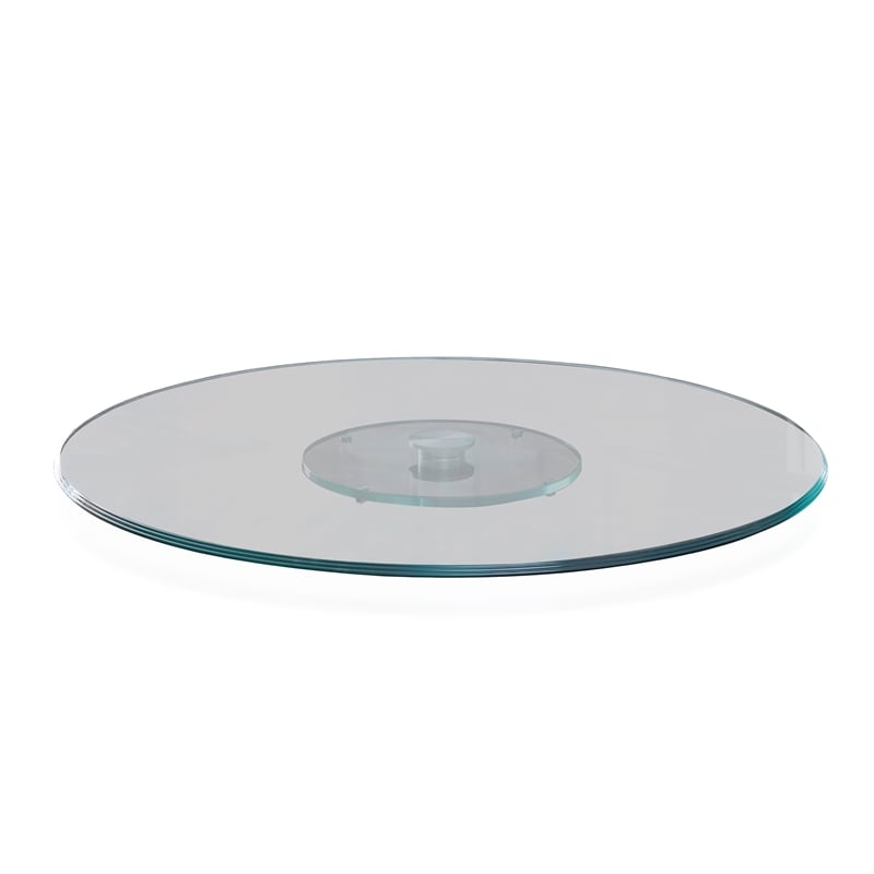 Pemberly Row Transitional Clear Tempered Glass 40-inch Lazy Susan