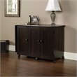 Pemberly Row Engineered Wood Craft and Mobile Sewing Cart in Cinnamon Cherry