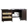 Pemberly Row Engineered Wood Craft and Mobile Sewing Cart in Cinnamon Cherry