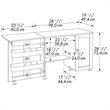 Pemberly Row Engineered Wood Craft and Mobile Sewing Cart in Cinnamon Cherry