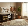 Pemberly Row Engineered Wood Craft and Mobile Sewing Cart in Cinnamon Cherry