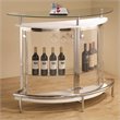 Pemberly Row Contemporary Home Bar Unit with Clear Acrylic Front in White