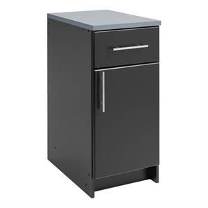 Pemberly Row Wooden 16&quot Base Cabinet with 1 Adjustable Shelf in Black