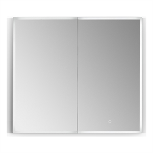 Pemberly Row 36&quot Clear Glass Surface-Mount/Recessed LED Mirror Medicine Cabinet
