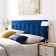 Pemberly Row Modern Fabric Blue Biscuit Tufted Velvet Full Headboard