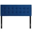 Pemberly Row Modern Fabric Blue Biscuit Tufted Velvet Full Headboard