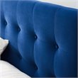 Pemberly Row Modern Fabric Blue Biscuit Tufted Velvet Full Headboard