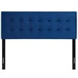 Pemberly Row Modern Fabric Blue Biscuit Tufted Velvet Queen Headboard
