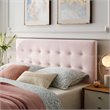 Pemberly Row Modern Fabric Biscuit Tufted Velvet Queen Headboard in Pink