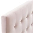 Pemberly Row Modern Fabric Biscuit Tufted Velvet Queen Headboard in Pink