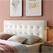 Pemberly Row Modern Fabric Biscuit Tufted Velvet Queen Headboard in White