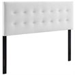 Pemberly Row Modern Fabric Biscuit Tufted Velvet Queen Headboard in White