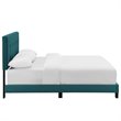 Pemberly Row Modern Upholstered Tufted Full Panel Bed in Blue