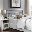 Pemberly Row Modern Queen Metal Spindle Headboard in White Finish