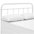 Pemberly Row Modern Queen Metal Spindle Headboard in White Finish